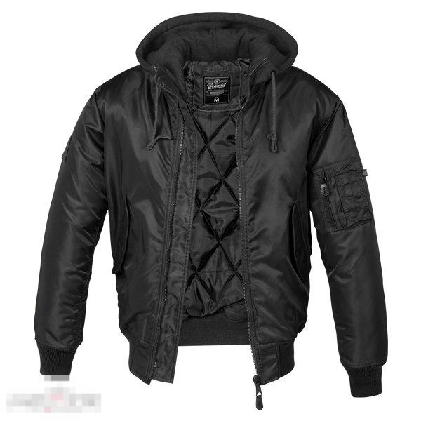 Куртка Brandit MA1 с капюшоном, цвет черный /// Размер: XXL --- Арт. 58600 