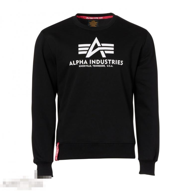 Пуловер Alpha Industries Pullover Basic Sweater black /// Размер: XL --- Арт. 70654 