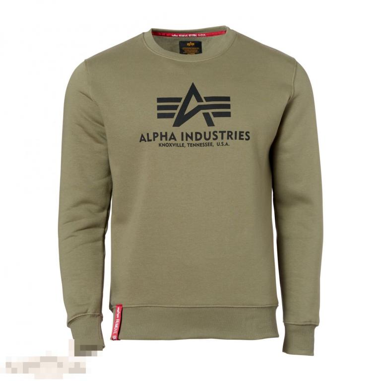 Пуловер Alpha Industries Pullover Basic Sweater olive /// Размер: XL --- Арт. 70656 