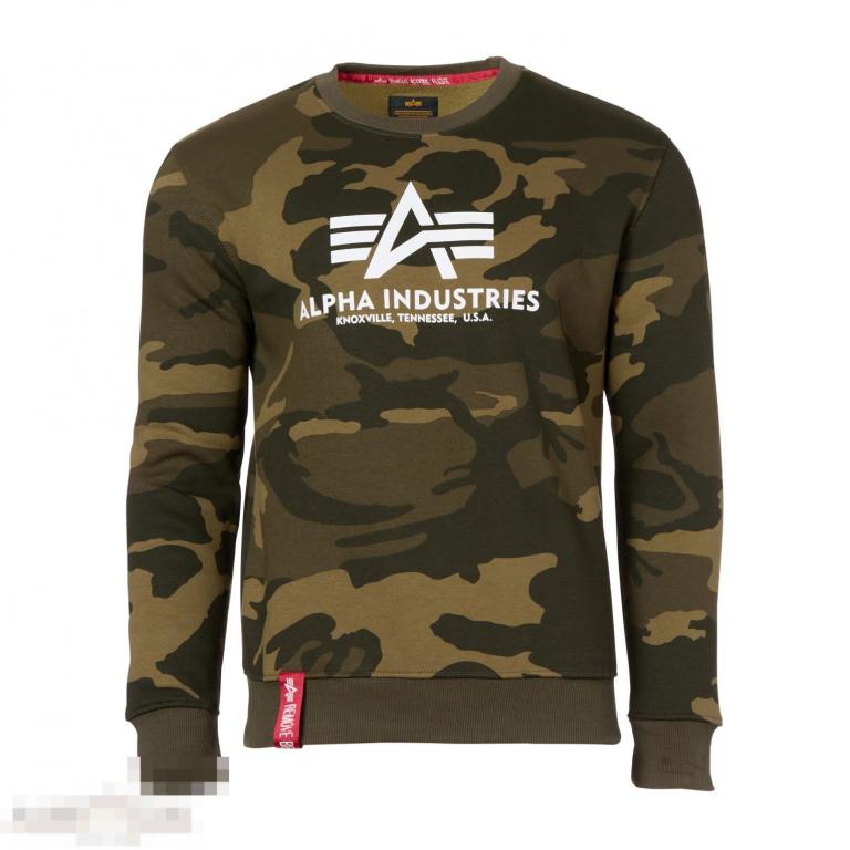 Пуловер Alpha Industries Pullover Basic Sweater Camo olive camo /// Размер: M --- Арт. 70660 