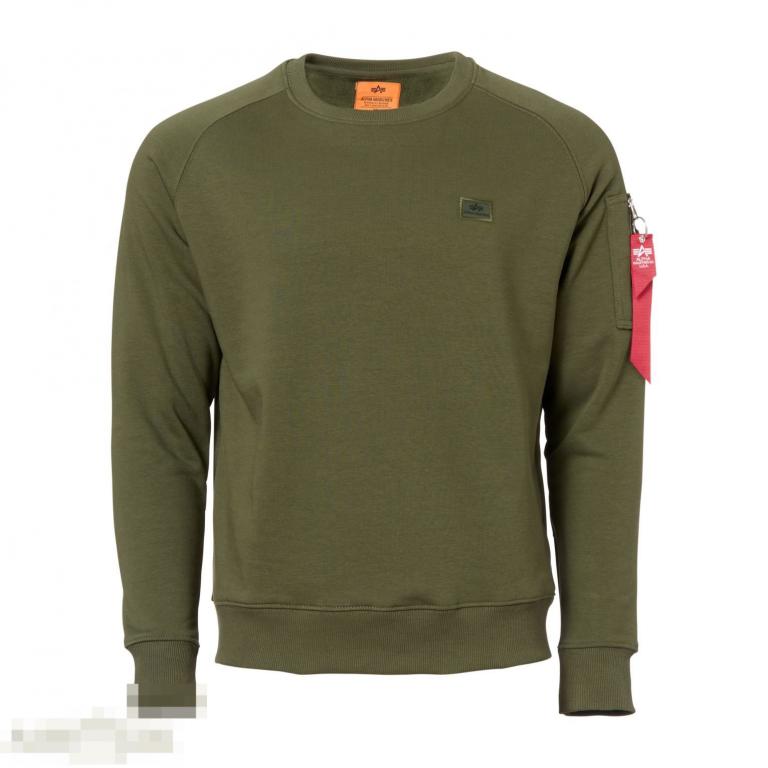 Пуловер Alpha Industries Pullover X-Fit Sweat dark green /// Размер: XL --- Арт. 70662 