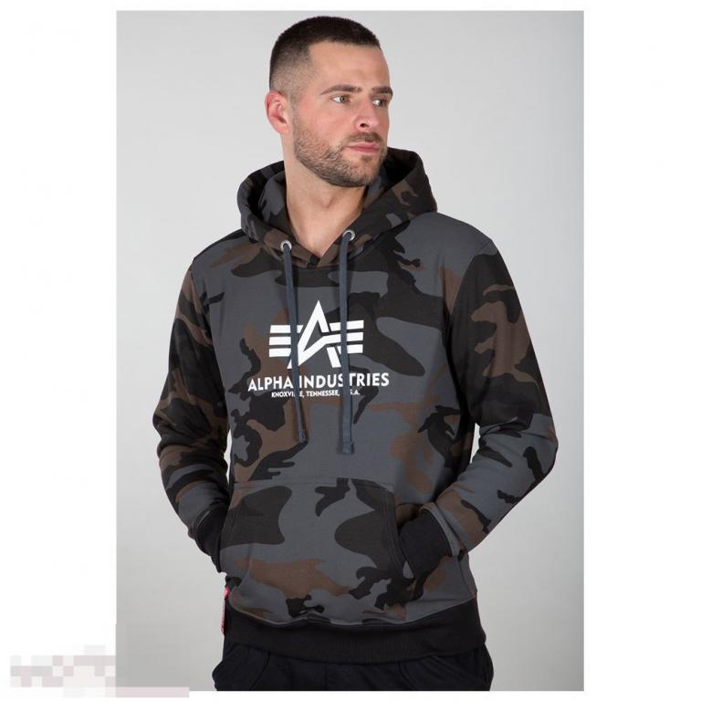 Пуловер Alpha Industries Pullover Basic Hoodie Camo black camo /// Размер: M --- Арт. 70671 