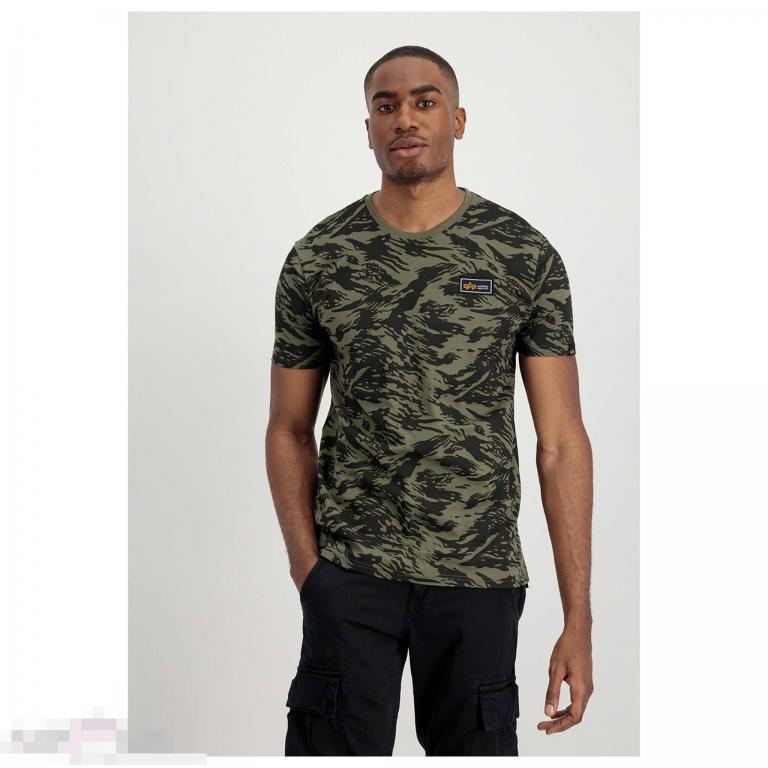 Футболка Alpha Industries T-Shirt Tactical Camo brushstroke green /// Размер: L --- Арт. 79474 