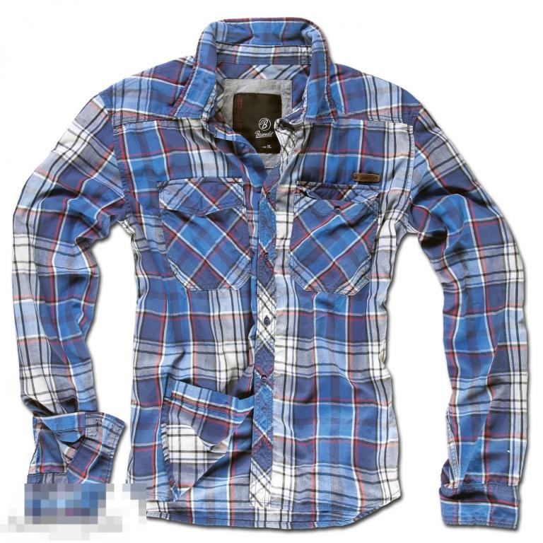 Рубашка Brandit в клетку, цвет синий /// Размер: M --- Арт. 14109 