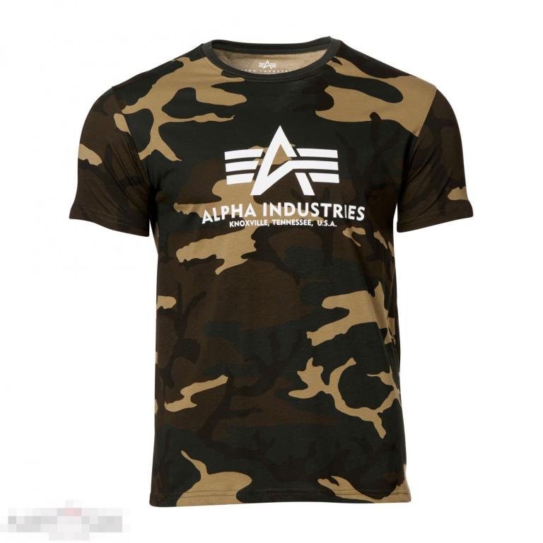 Футболка Alpha Industries T-Shirt Basic woodland camo 65 /// Размер: M --- Арт. 70644 