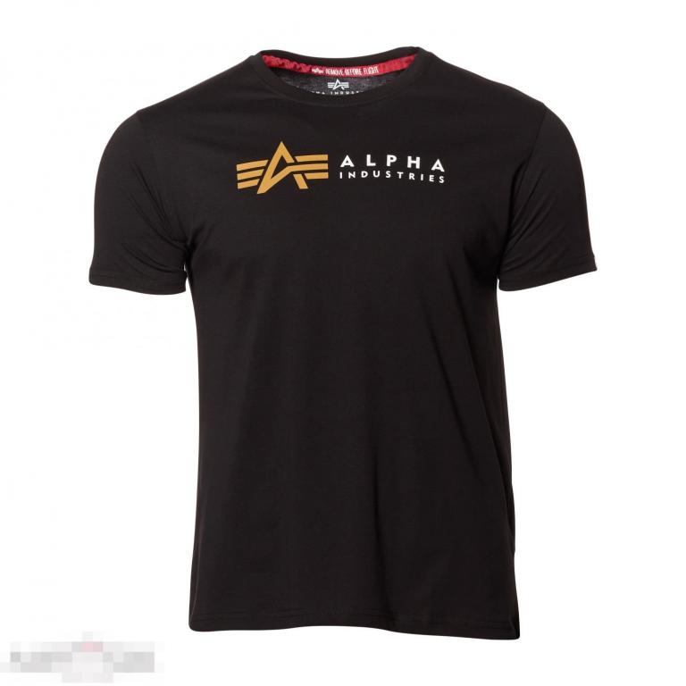 Футболка Alpha Industries T-Shirt Alpha Label black /// Размер: M --- Арт. 70636 