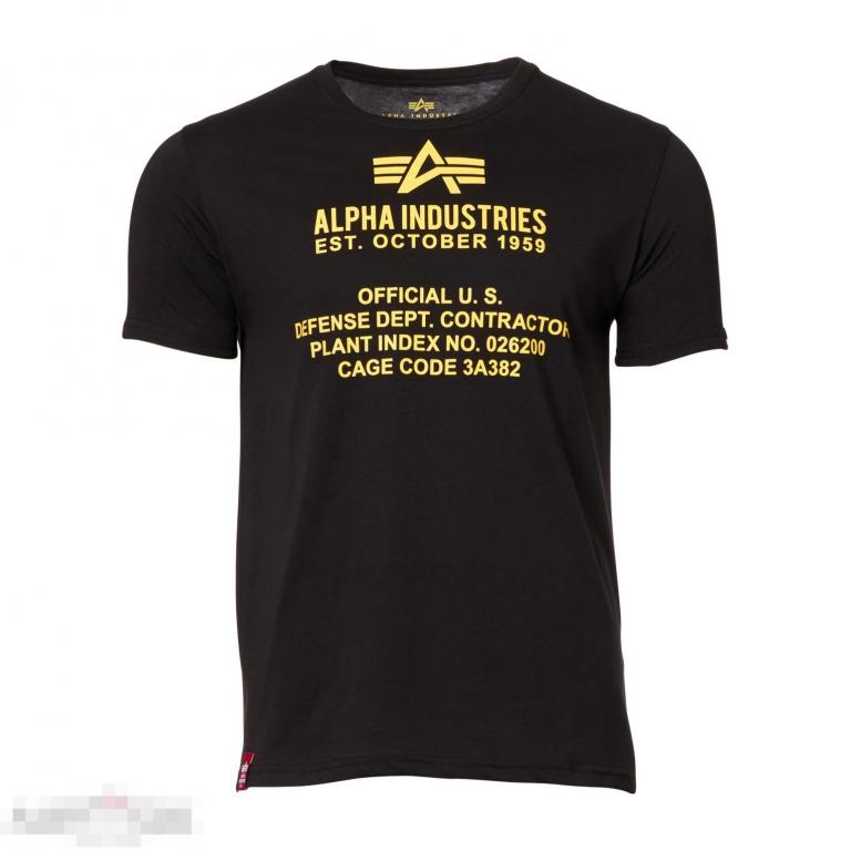 Футболка Alpha Industries T-Shirt Alpha Fundamental black /// Размер: M --- Арт. 70648 
