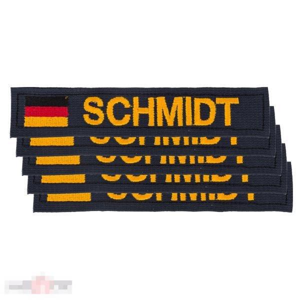 Ленты именные с изображением флага Германии, цвет сине-золотисты --- Арт. 56211 