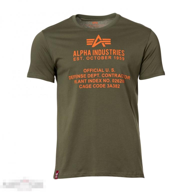 Футболка Alpha Industries T-Shirt Alpha Fundamental dark olive /// Размер: L --- Арт. 70649 