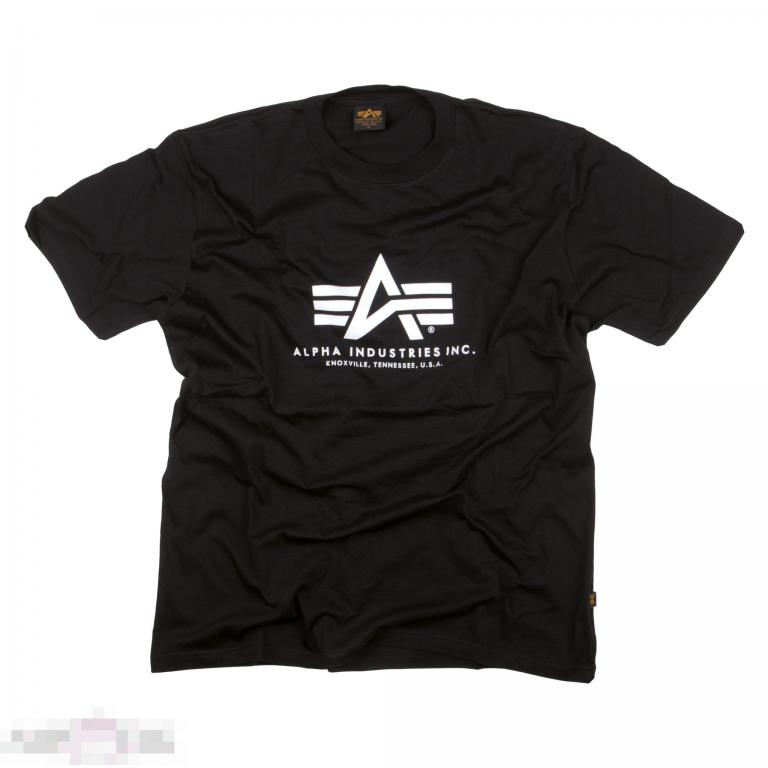Футболка Alpha Industries черного цвета /// Размер: S --- Арт. 15162 
