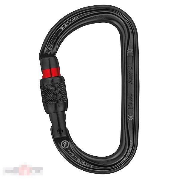 Карабин Petzl AmD с винтовой муфтой, цвет черный --- Арт. 56230 