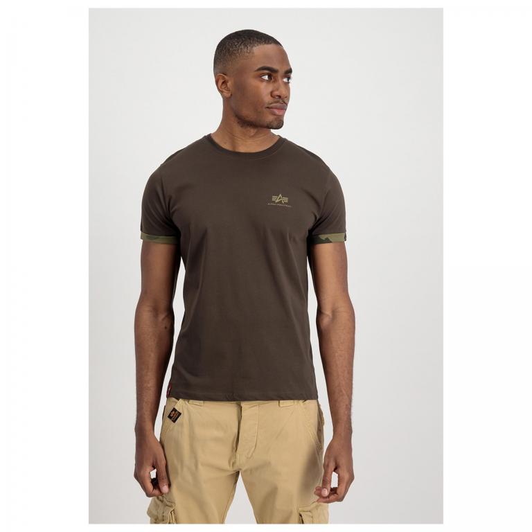 Футболка Alpha Industries T-Shirt Roll-Up Sleeve dark olive camo