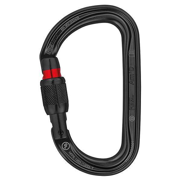 Карабин Petzl AmD с винтовой муфтой, цвет черный