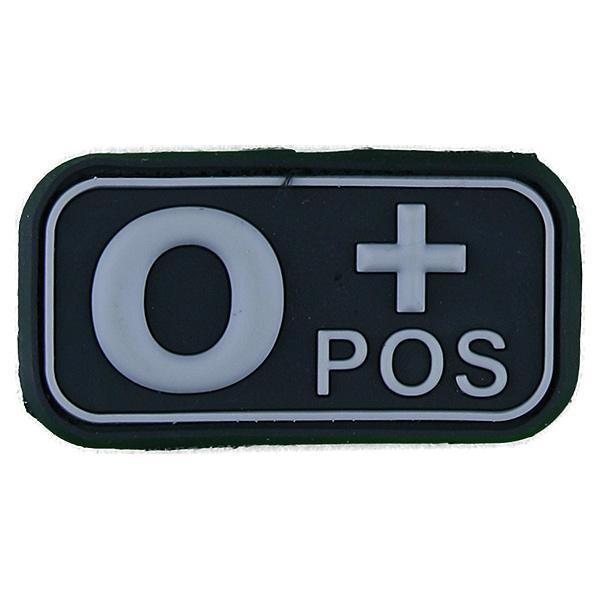 Нашивка 3D с группой крови 0 Pos, цвет черный