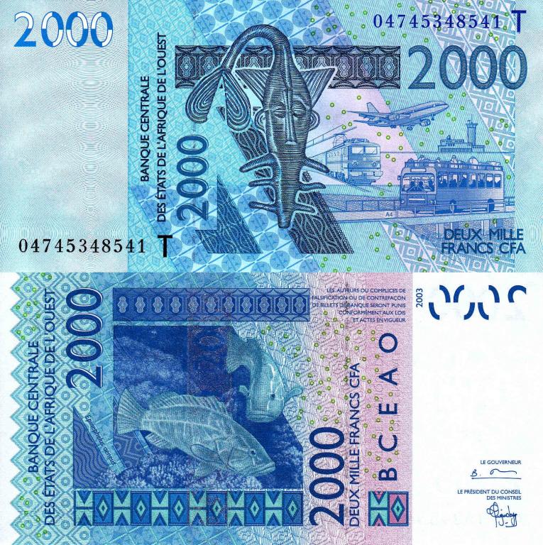 Того 2000 франков 2003 2004 UNC (P-816Tb) редкость