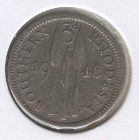 Южная Родезия  3 пенса 1948 г.
