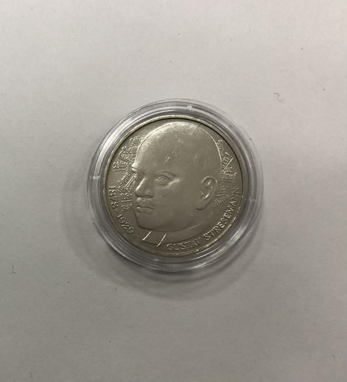 Германия ФРГ 5 марок 1987 Густав Штреземан СЕРЕБРО