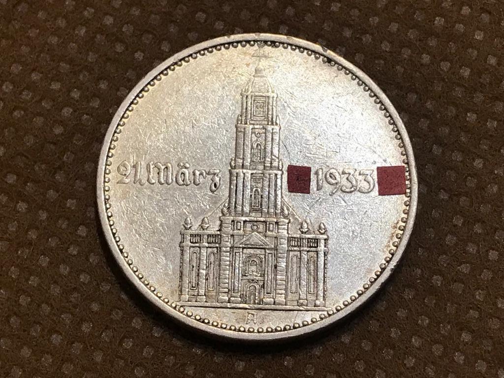 2 марки 1934 А (БЕРЛИН) Кирха Подписная Германия Третий Рейх Серебро