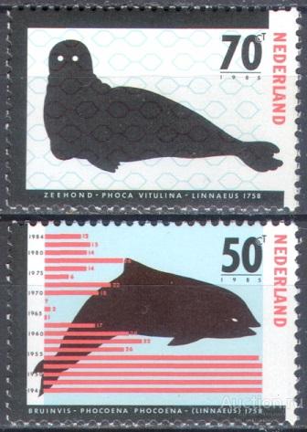 М0788 ✅ Морская Фауна Животные Тюлени Дельфины 1985 Нидерланды 2м п/с **