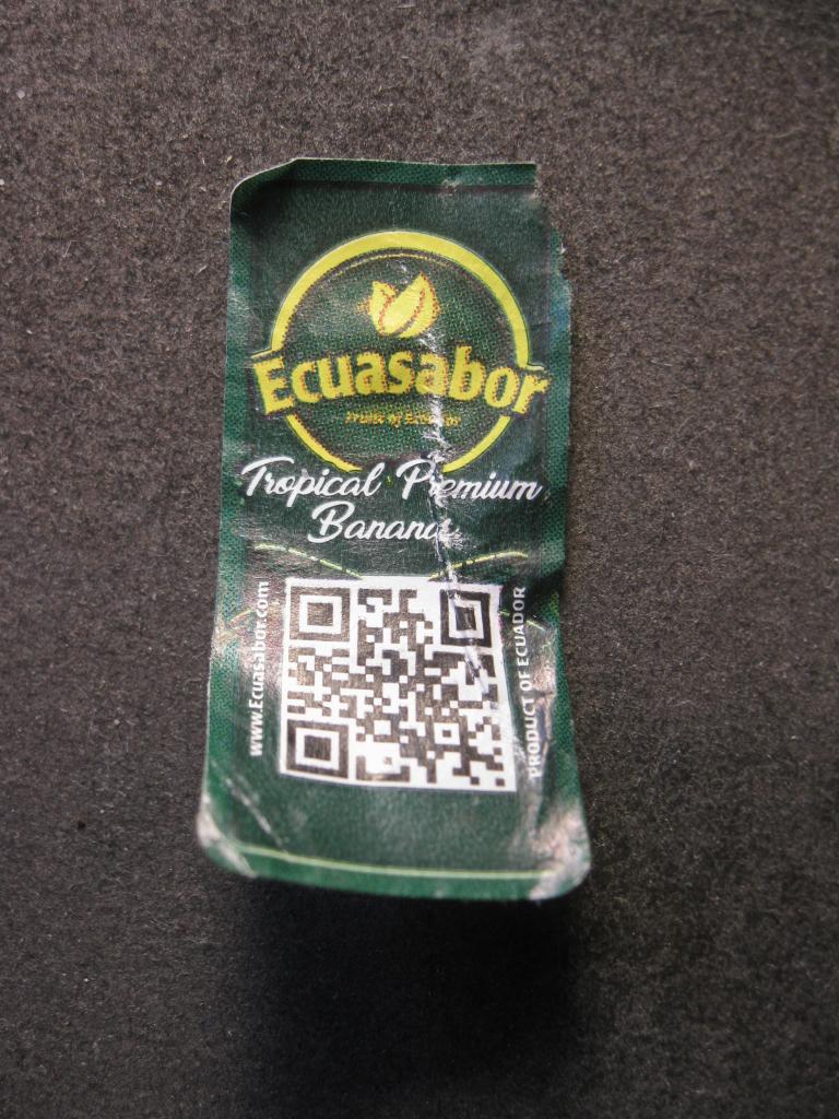 Ecuasabor, Эквадор, наклейка на бананы, наклейки на фрукты