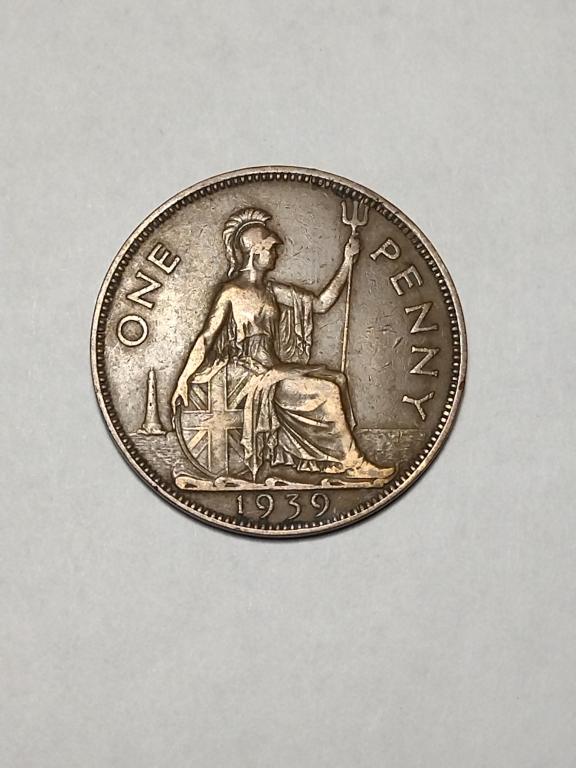 Великобритания. 1 пенни 1939 год. Георг VI.