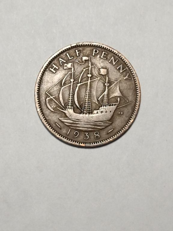 Великобритания. 1/2 пенни 1938 год. Георг VI.