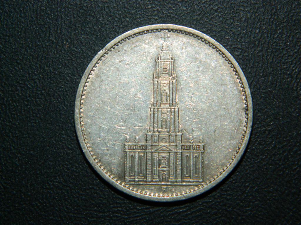 Германия Третий рейх 5 марок 1935 А Кирха серебро