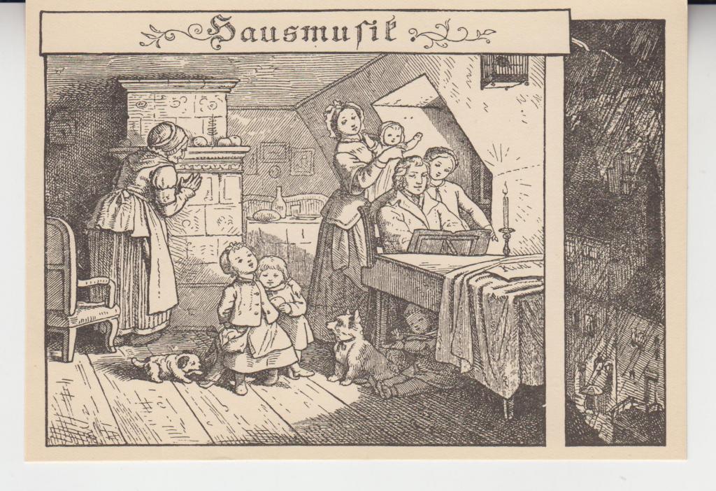 Художник  Людвиг Рихтер. ГДР. ДОМАШНЯЯ МУЗЫКА. Чистая.