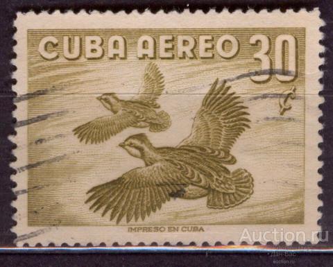 Куба 1956 фауна птицы авиапочта