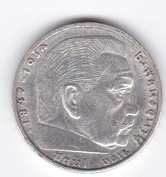 Германия 2 рейхсмарки 1939 А (2)