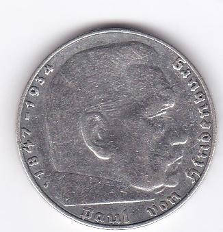 Германия 2 рейхсмарки 1939 J
