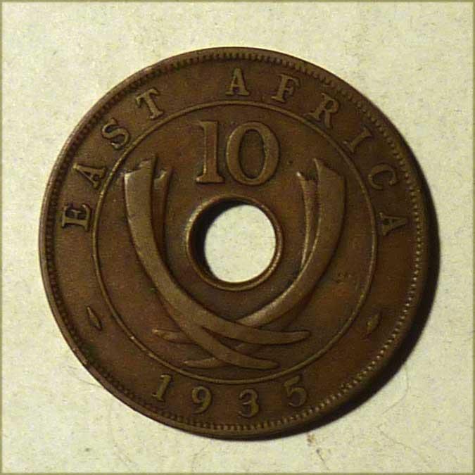 Восточная Британская Африка 10 центов 1935 года