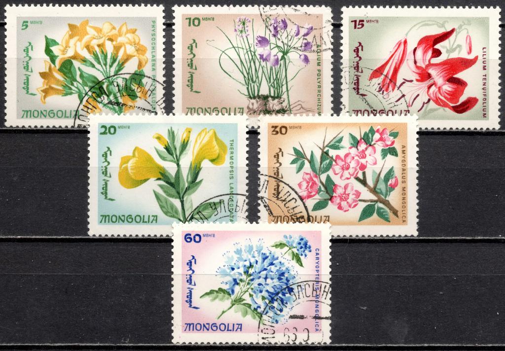 ❤1966 Монголия Цветы Mi 435-440