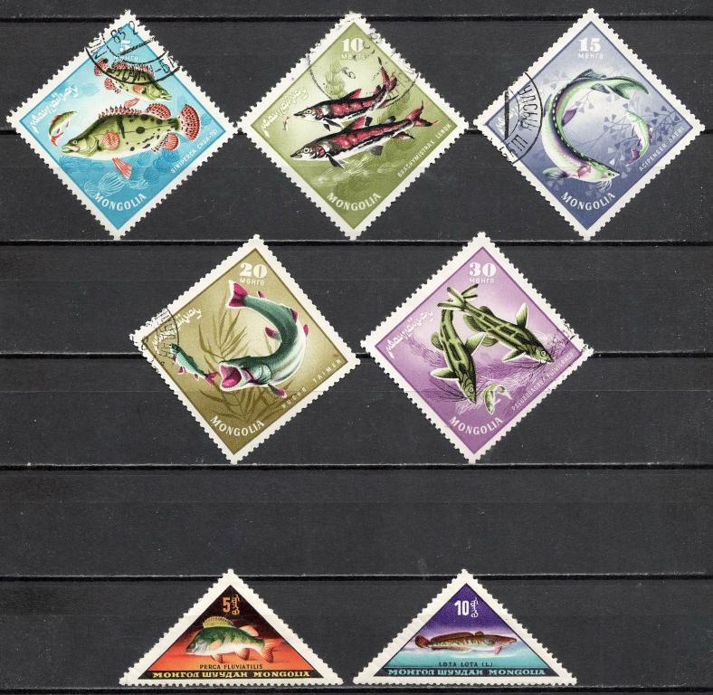 ❤1962-1965 Монголия Рыбы MNG/MNH