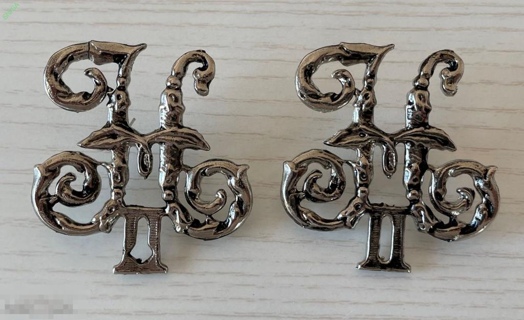 Вензеля серебреные на царские погоны офицера РИА 