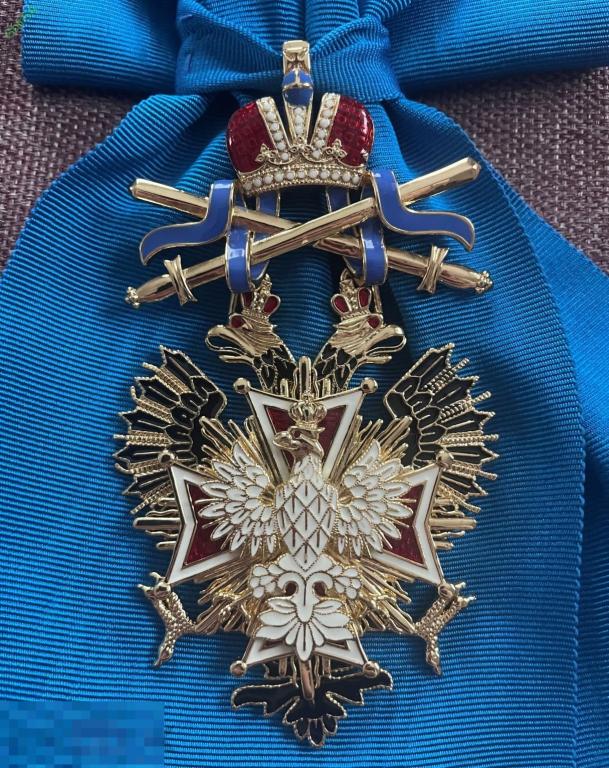 Орден царский Белого Орла с мечами / позолота + клейма /