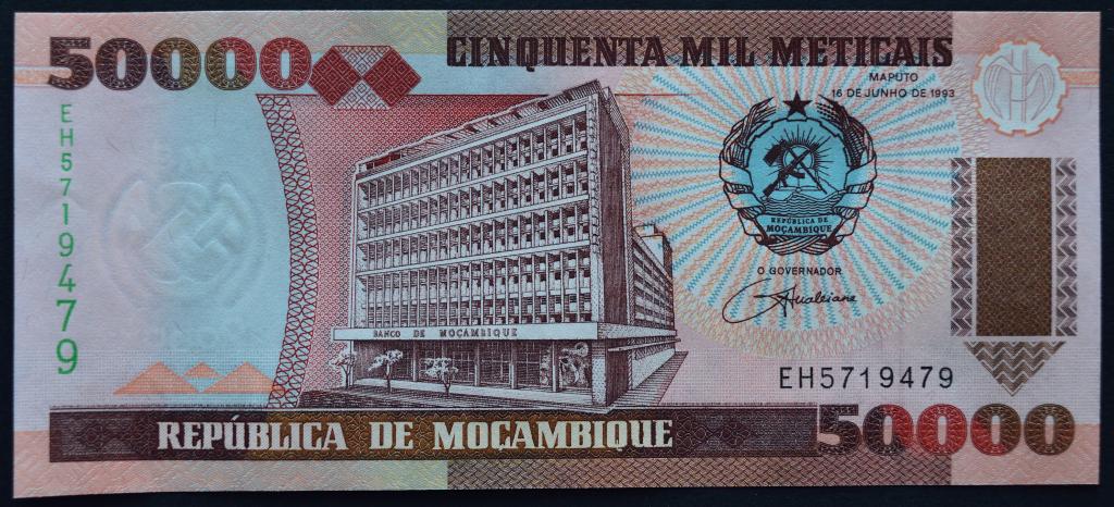 Мозамбик 50000 метикал 1993 год.UNC.