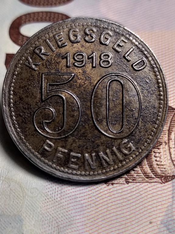 Германия нотгельд 50 пфеннинг 1918 город Elberfeld