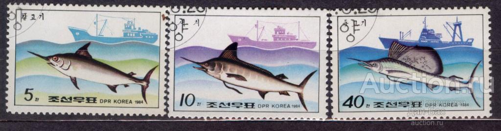 Корея КНДР 1984  фауна РЫБЫ