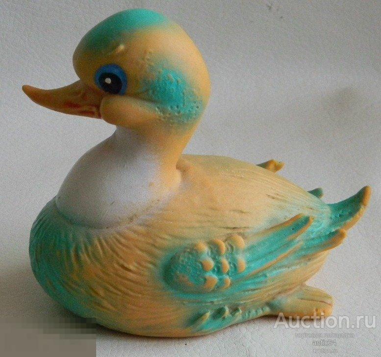Игрушка резиновая с пищалкой СССР Уточка Редкая 