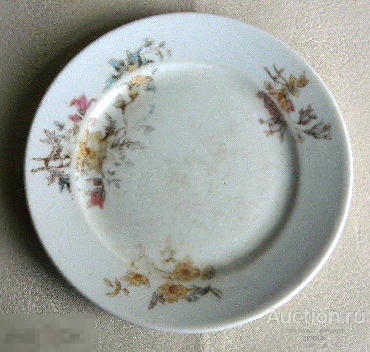 Тарелка М.С.Кузнецов в Москве цветы царский фарфор до 1917года 
