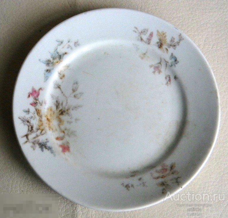 Тарелка М.С.Кузнецов в Москве цветы царский фарфор до 1917года 