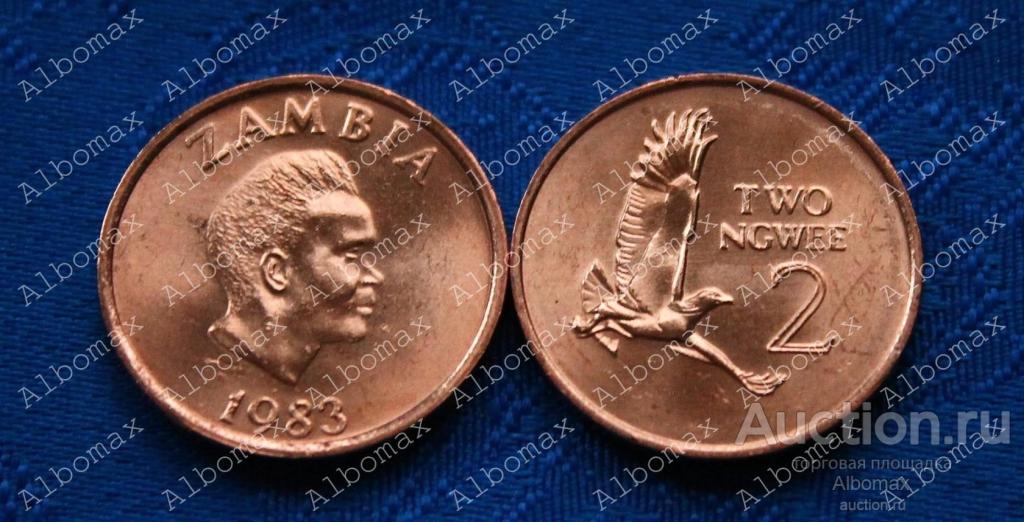 Замбия 2 нгве 1983г aUNC/UNC Орёл, Птица, Животные, Фауна