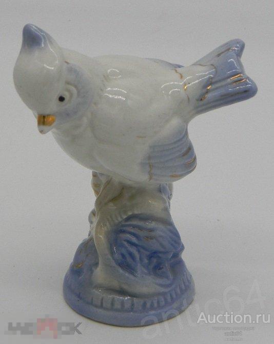 Статуэтка фарфоровая Синица Гжель 1950-е гг 1 