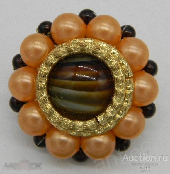 Винтажная брошь под жемчуг 