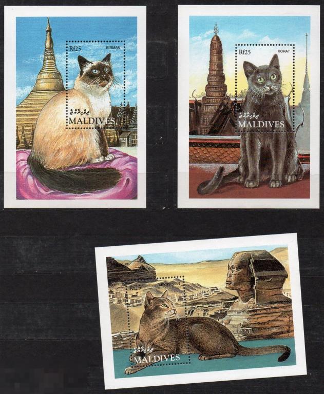 Мальдивы. Мальдивские острова Кошки. 1994 3 блока 