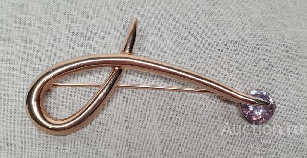 Брошь Позолота Металл Кристалл (3.2.14)