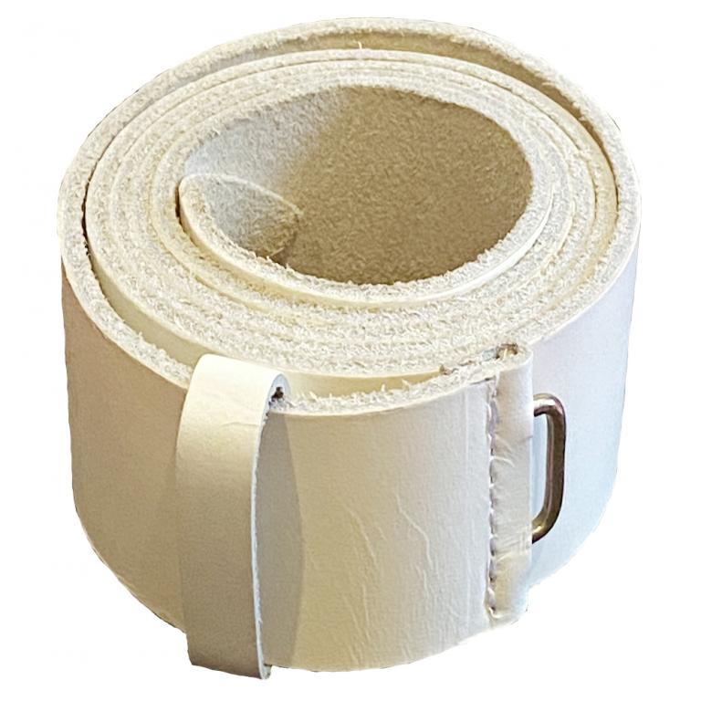 Ремень солдатский кожаный белый без бляхи