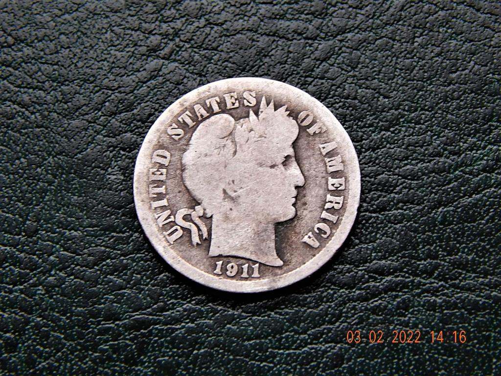 США 1 дайм (10 центов) 1911 год. серебро 900