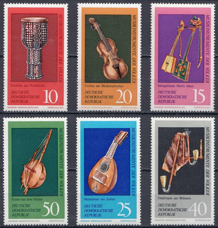 ГДР, 1971, Музыкальные инструменты, п/с
